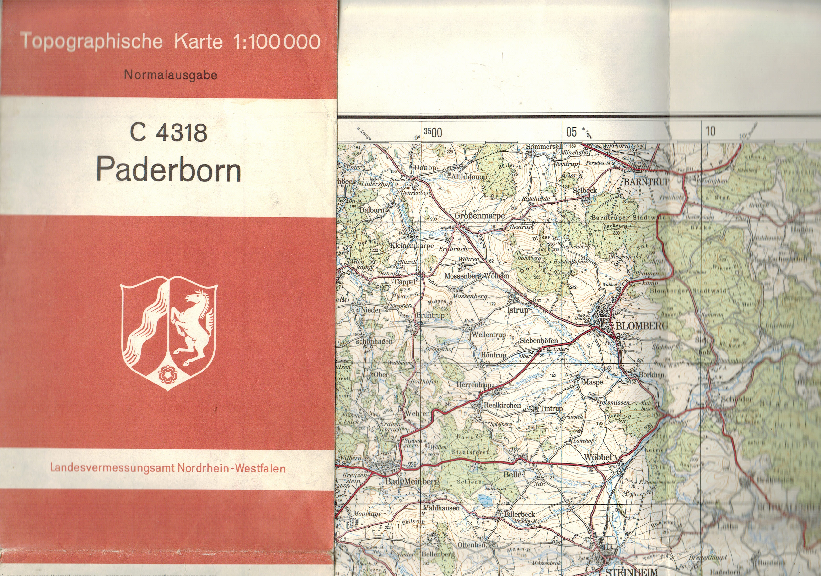 topographische karte 1 von landesvermessungsamt nordrhein - ZVAB