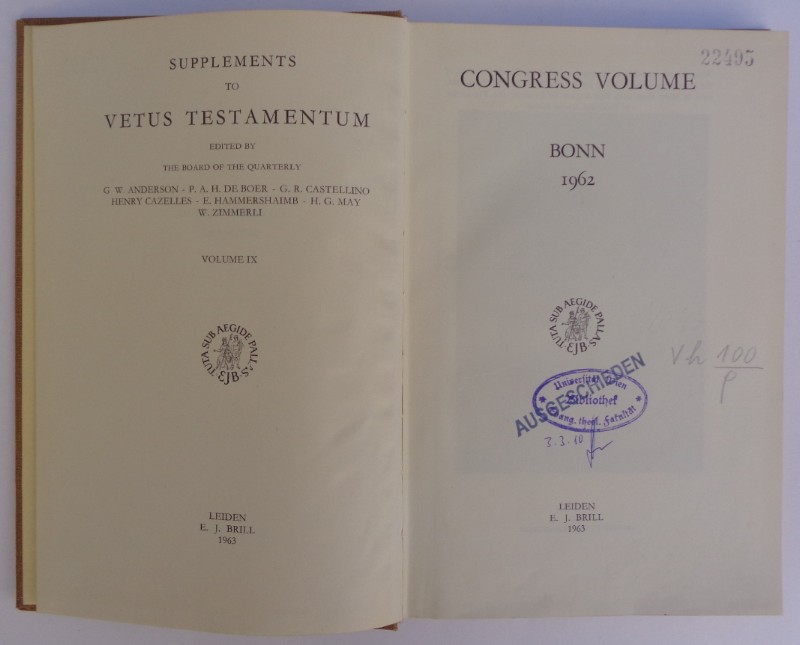 Congress Volume Oslo 1998 (Supplements to Vetus Testamentum) (2000-04-21)