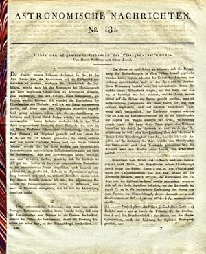 Ueber den allgemeinen Gebrauch des Passagen-Instrumentes. [Astronomische Nachrichten No. 131, 132].