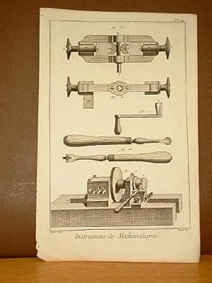 Instrumens ( Instruments ) de Mathématiques, Planche III. ( Kupferstich von Benard aus der Enzykl...