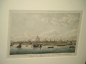 Hamburg von der Elbseite im Jahre 1700. Kolorierte Farblithographie um 1840. ( = Hamburgs Vergang...