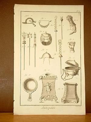 Standarten - Gefäße - Rüstungsteile. ( Kupferstich von Benard aus der Enzyklopädie von Denis Dide...