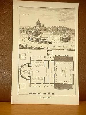 Petersdom in Rom / Plan einer antiken Kirche. ( Kupferstich von Benard aus der Enzyklopädie von D...