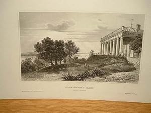 Washington's Haus Mount Vernon. Stahlstich um 1850.