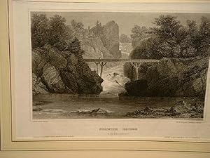 Connecticut: " Norwich Bridge ". Stahlstich um 1850.