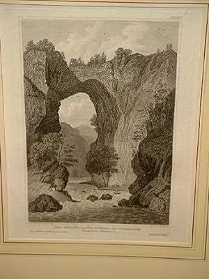 Virginia: " Die natürliche Brücke in Virginien. Verein. Staaten ". Stahlstich von Martini nach Gr...