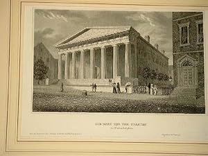 Philadelphia: " Die Bank der Vereinigten Staaten in Philadelphia ". Stahlstich um 1850.