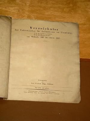 Verzeichnis der Lehrstunden im Johanneum zu Hamburg: 1) in der Gelehrten-Schule 2) in der Bürger-...