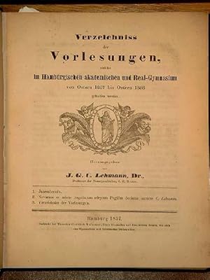 Index Scholarum in Gymnasio Hamburgensum Academico a paschate 1835 usque pascha 1839 ( mehrere Te...