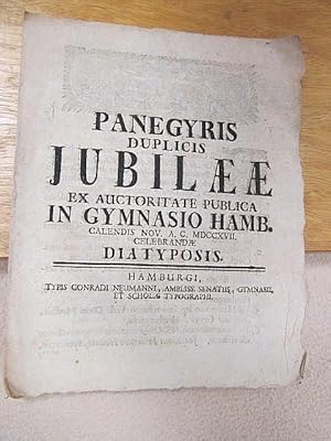 Panegyris duplicis Jubilae ex auctoritate publica in Gymnasio Hamb. Calendis Nov. A.C. MDCCXVII, ...