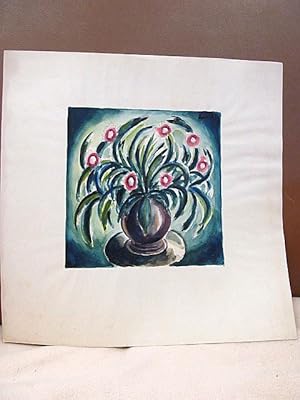 Blumenstrauß in Vase. Farbiges Aquarell auf Papier, rechts oben im Blatt mit *L (19)21 * monogram...