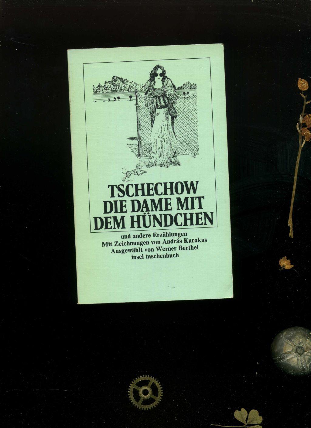 Die Dame mit dem Hündchen: Und andere Erzählungen. Mit Zeichnungen von András Karakas. Zum Inhalt: Die Dame mit dem Hündchen / Angst / Das Haus mit dem Giebelzimmer / Irrwisch / Eine langweilige Geschichte / Im Alter / Das alte Haus / In der Schlucht / Die Stachelbeeren / Der Mensch im Futteral / Die Feinde / Ein Fall aus der Praxis / Weiberwirtschaft. - Anton Tschechow