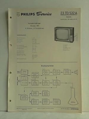 Service-Anleitung für Fernsehempfänger Chassis D5F, 11 Röhren, 8 Transistoren: 23 TD 532 A, Aachen