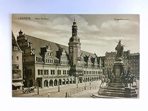 Postkarte: Leipzig - Altes Rathaus, Siegesdenkmal