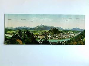 Großpostkarte: Salzburg vom Kapuzinerberg - Lithographie