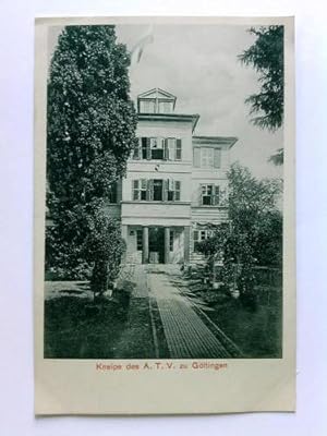 1 Postkarte: Kneipe des A. T. V. zu Göttingen - XII. Stiftungsfest, 22. - 24. Juli 1910