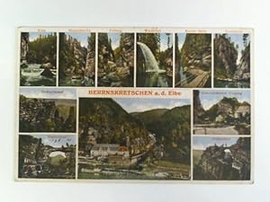 Postkarte: Herrnskretschen a. d. Elbe - Verschiedene Ansichten