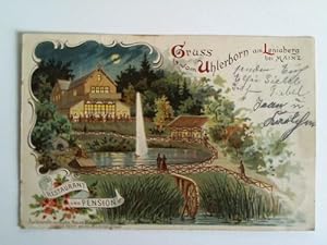 Postkarte: Gruss vom Uhlerborn am Leniaberg bei Mainz - Restaurant und Pension
