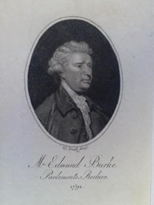 Mr. Edmund Burke, Parlaments-Redner 1792 - Brustporträt im Kupferstich in Punktiermanier
