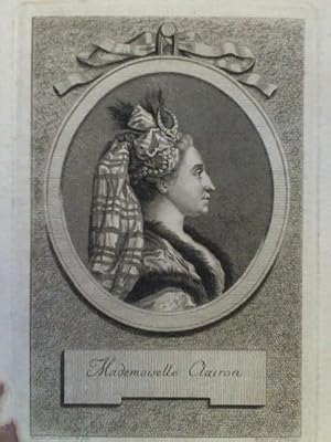 Mademoiselle Clairon - Brustportät im Stahlstich, nach Cochin