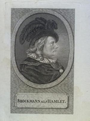 Brockmann als Hamlet - Brustporträt im Kupferstich