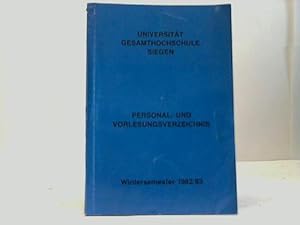Personal- und Vorlesungsverzeichnis Wintersenester 1982/83