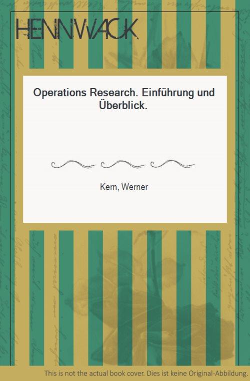 Sammlung Poeschel, Bd.30, Operations Research