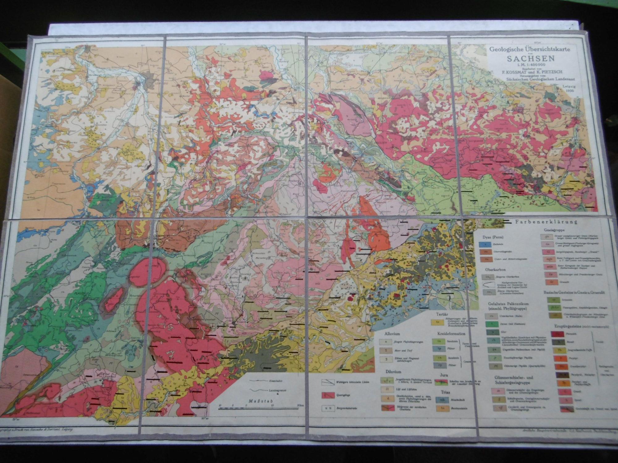 geologische karte von sachsen von kossmat - ZVAB