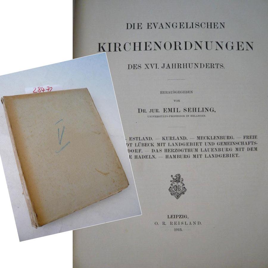 die evangelischen kirchenordnungen des von sehling ZVAB
