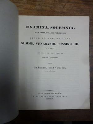 De N et S adductis literis, Examina Solemnia Gymnasii Francofurtensis - Jussu Et Auctoritate - Su...