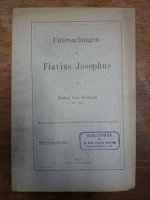 Untersuchungen zu Flavius Josephus, Wissenschaftliche Beilage zum Jahresbericht des Kgl. Gymnasiu...