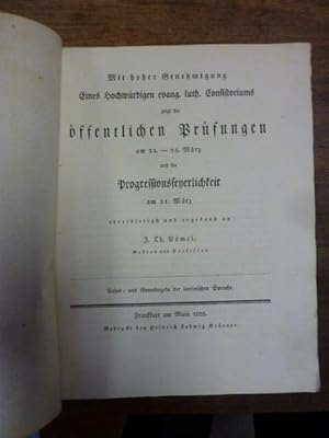 Teil 1: Casus und Genusregeln der lateinischen Sprache, Teil 2: Schulnachrichten, Mit höchster Ge...