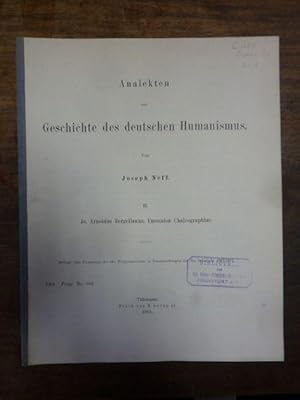 Analekten zur Geschichte des deutschen Humanismus, Beilage zum Programm des Grossherzoglichen Pro...