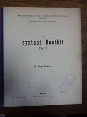 De syntaxi Boethii, Part I, Wissenschaftliche Beilage zum Programm des städtischen Gymnasiums zu ...