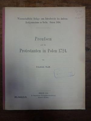 Preussen und die Protestanten in Polen 1724, Beilage zum Rudolstädter Gymnasial-Programm vom Jahr...