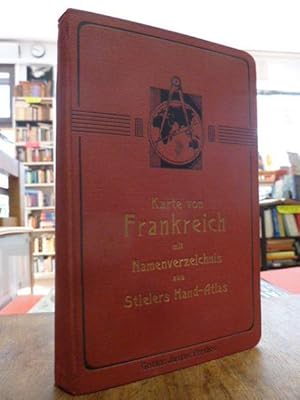 Karte von Frankreich in 4 Blättern 1:1.500.000 aus Stielers Handatlas (auf Vorderdeckel: 'Karte v...