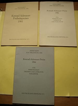 Festschrift zur Verleihung der Konrad-Adenauer-Preise Für Wissenschaft Literatur und Publizistik ...