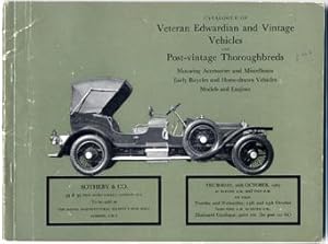 CATALOGUE OFVETERAN, EDWARDIAN AND VINTAGE VEHICLES AND POST-VINTAGE THOROUGHBREDS.