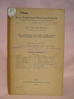 THE CHILOPODA OF NEW YORK STATE WITH NOTES ON THE DIPLOPODA; NEW YORK STATE MUSEUM BULLETIN NO. 2...