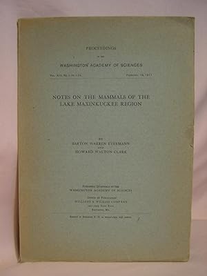 NOTES ON THE MAMMALS OF THE LAKE MAXINKUCKEE REGION [INDIANA]; PROCEEDINGS OF THE WASHINGTON ACAD...