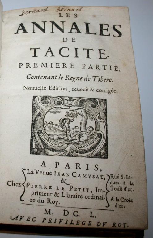 Les annales de Tacite, contenant la vie de Tibère. by Nicolas Perrot d ...