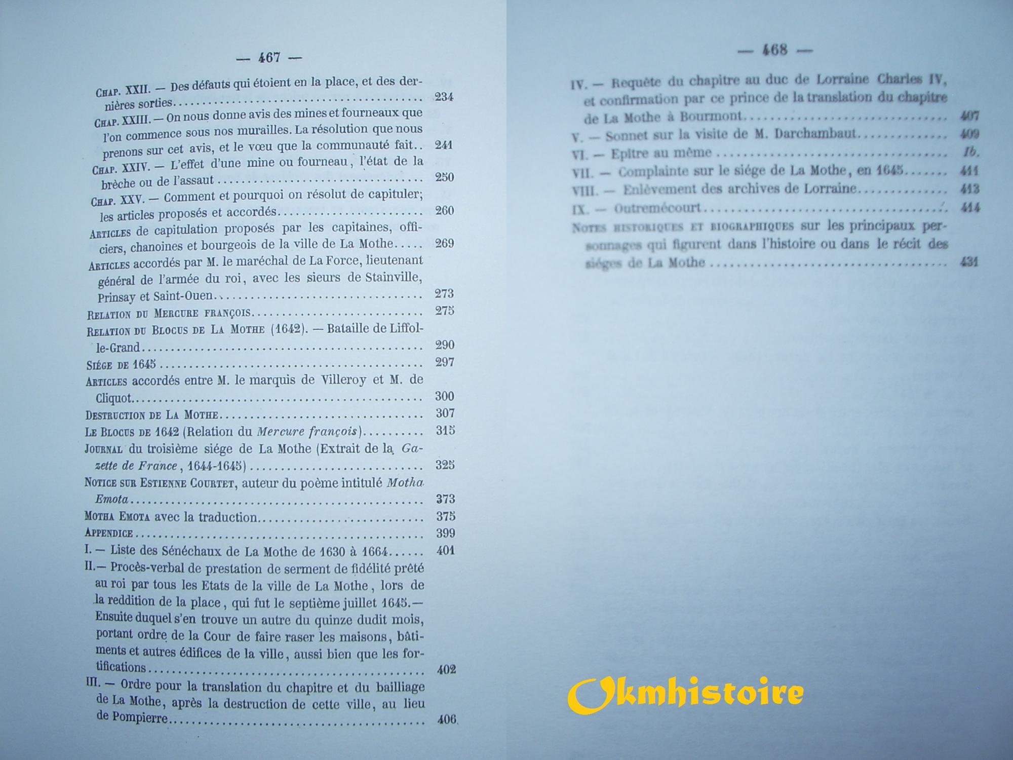Relation Des Sièges De La Mothe 1634 - 