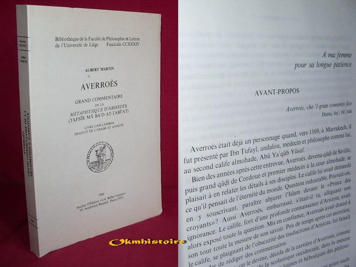 Averroès : Grand commentaire de la Métaphysique d'Aristote