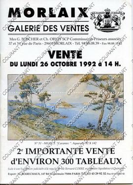 2E IMPORTANTE VENTE D'ENVIRON 300 TABLEAUX. [ BELLET. DU MARBORE. VILLA. DEVY. JACOB. HERVE. FORT...