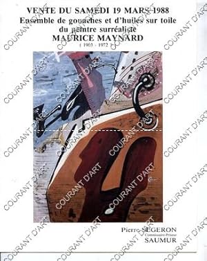 ENSEMBLE DE GOUACHES ET D' HUILES SUR TOILE DU PEINTRE SURREALISTE MAURICE MAYNARD. 1903-1972 ?, ...