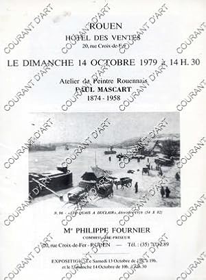 ATELIER DU PEINTRE ROUENNAIS PAUL MASCART [1874-1958]. BON MOBILIER RUSTIQUE ET DE STYLE. BEL ENS...