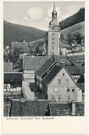 AK, alte Postkarte. Luftkurort Lautenthal mit Bergkirche / Harz.