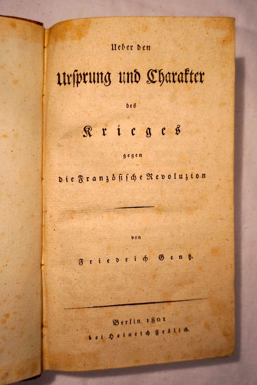 Ueber den Ursprung und Charakter des Krieges gegen die ...