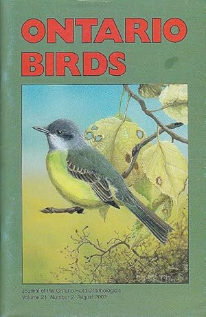 Ontario Birds Volume 21 Number 2 August 2003 Journal of the Ontario Field Ornthologists