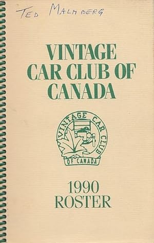 Vintage Car Club Of Canada 1990 Roster